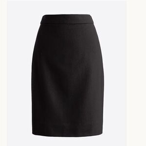 J. Crew Classic Wool Black Midi Skirt